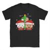 Потрясающая футболка с милым принтом Bubu and Dudu Merry Christmas Tree для мужчин, с круглым вырезом, с короткими рукавами, футболка, графические топы