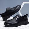 Genuine Leather Shoes Men Business Style Cow Leather Mens Derbys Shoes Flat Brand Male Footwear Black Brown