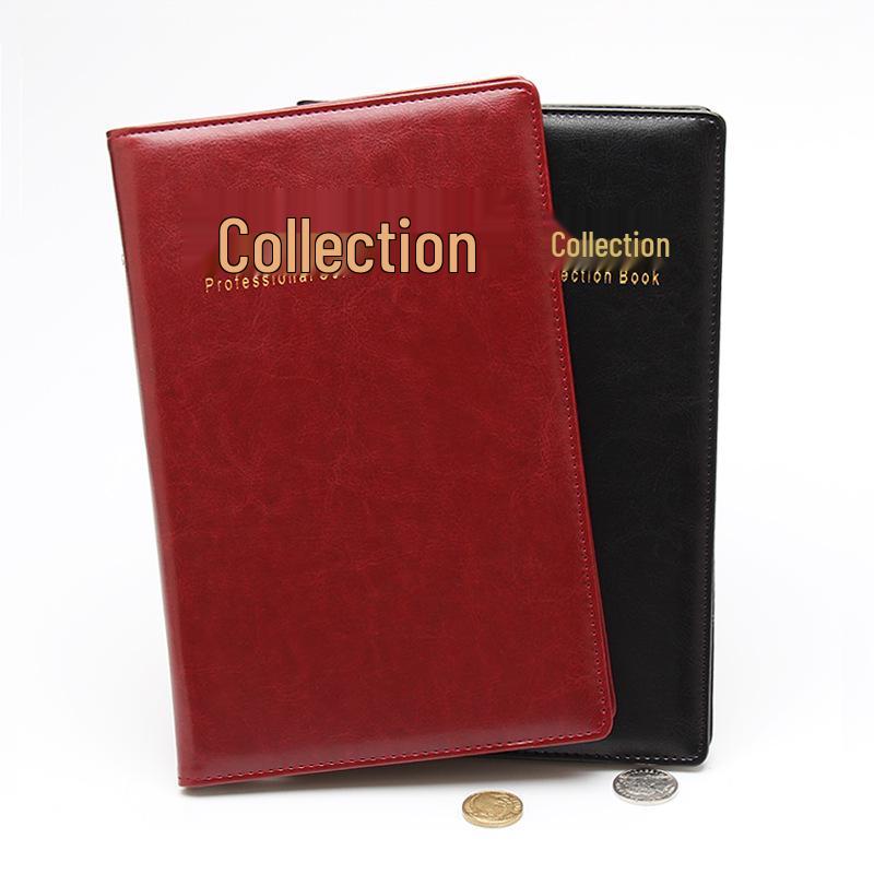 Большой альбом для монет из ПУ кожи - 150 ячеек для старинных монет, серебряных долларов и памятных монет.