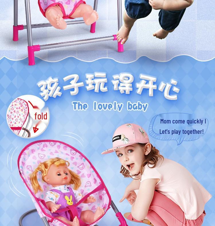 Детский кукольный домик Игровая зона Легкая прогулочная коляска с куклой
