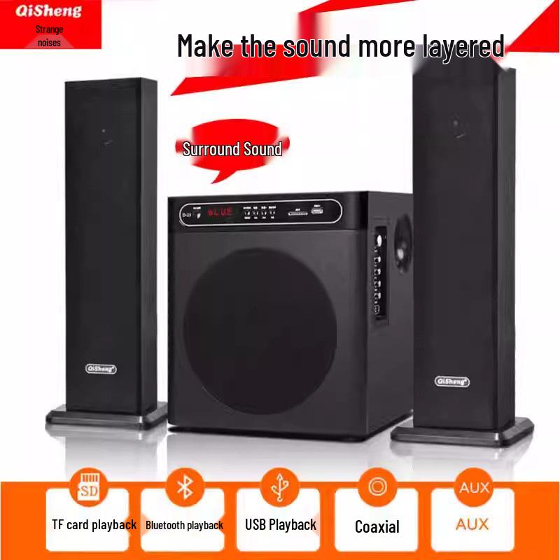 Bluetooth KTV-колонка Qisheng 2.1 с супербасами для настольного компьютера и домашнего использования