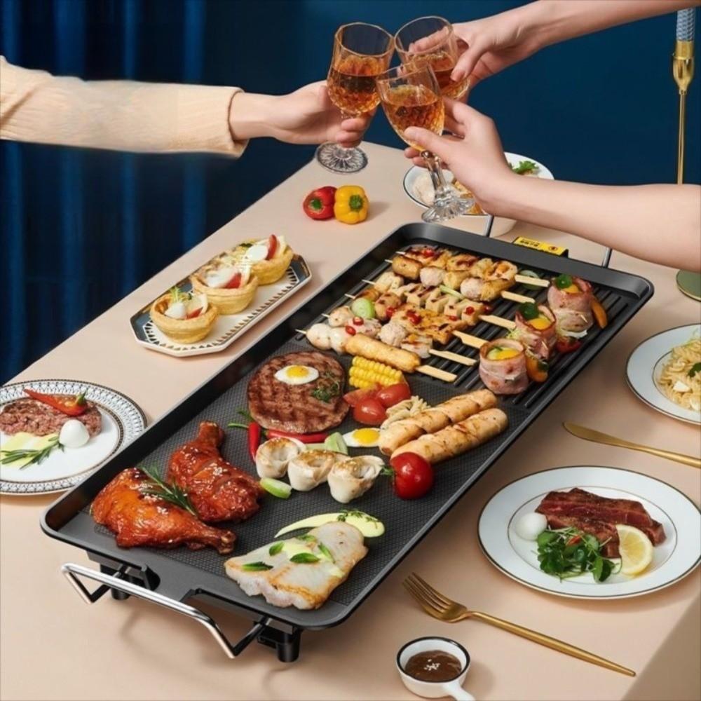 Сковорода-гриль с антипригарным покрытием Многоцелевая посуда для вечеринок и шведского стола Портативная уличная гриль-пластина для жарки мяса