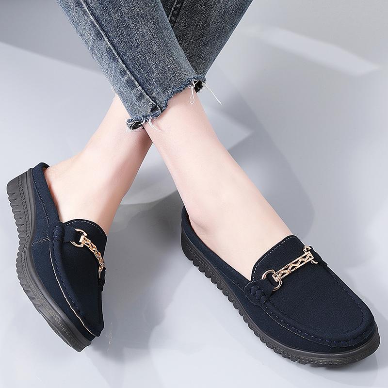 Женские тапочки на плоской подошве, мокасины для вождения, повседневные летние прогулочные туфли в стиле минимализма для мам, большой размер