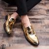 Fashion Hot Selling Men's Loafers Europe America Luxurious Gold Groom's Wedding Shoes Soft Soled Comfortable Men's Business Dress Shoes