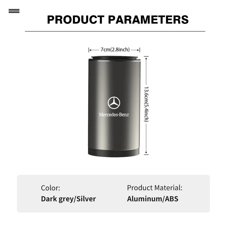 Car Trash Can Storage Box Alloy Organizer Vehicle Garbage Bin For Benz AMG A C E S G Class W201 W210 W108 W204 W205 W203