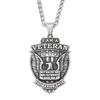 Мужское ожерелье с подвеской из нержавеющей стали, персонализированная винтажная подвеска в виде орла и щита