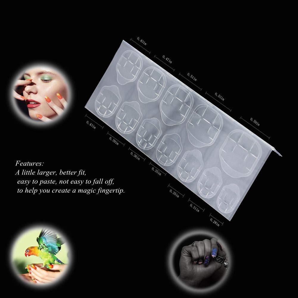 10 Sheets Waterproof Breathable Jelly Double Sided Nail Adhesives,Press On Nails Sticky Tabs Nail Glue Sticker