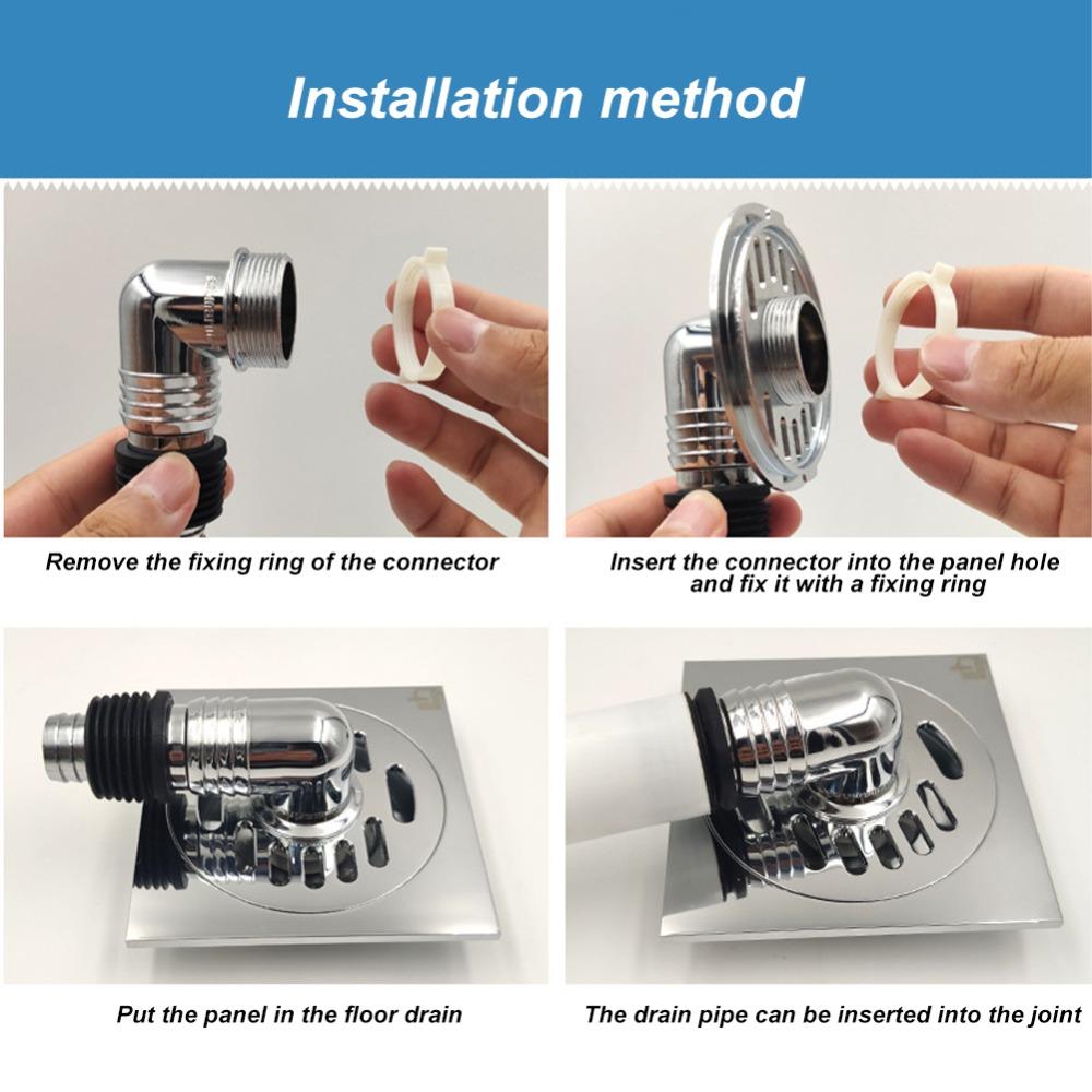 ABS Material Drain Tee Joint with Trap Seal Drain Sealing Tool Y Pipe Connector Floor Drain