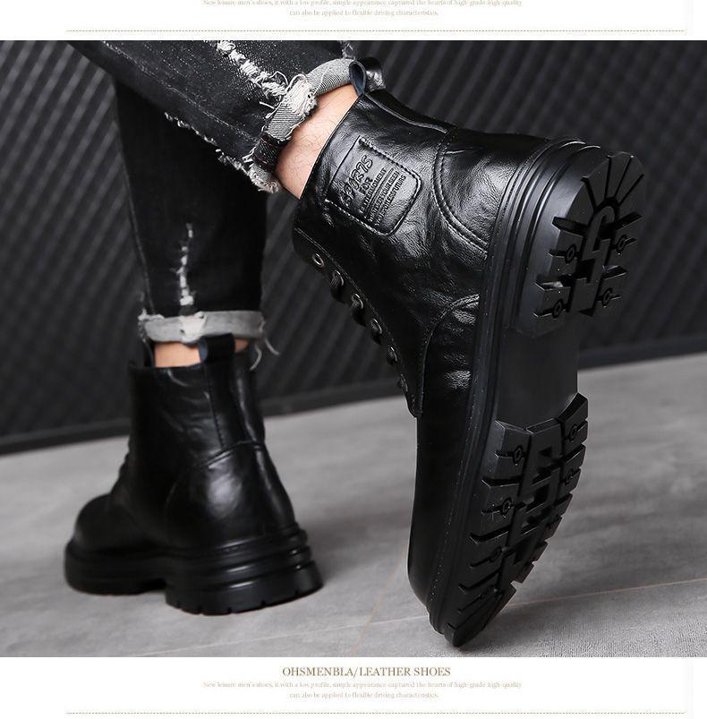 Новые мужские ботинки Martin из натуральной кожи с шерстяной подкладкой — деловые повседневные зимние высокие ботинки для снегоступов.