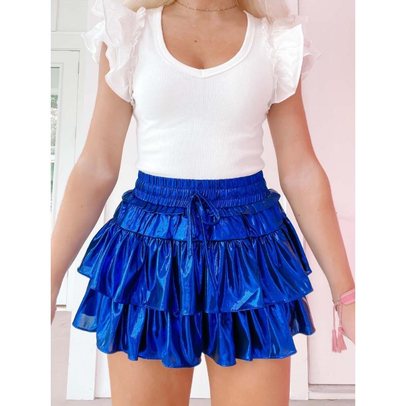 Однотонная юбка Юбка с баской Женская юбка