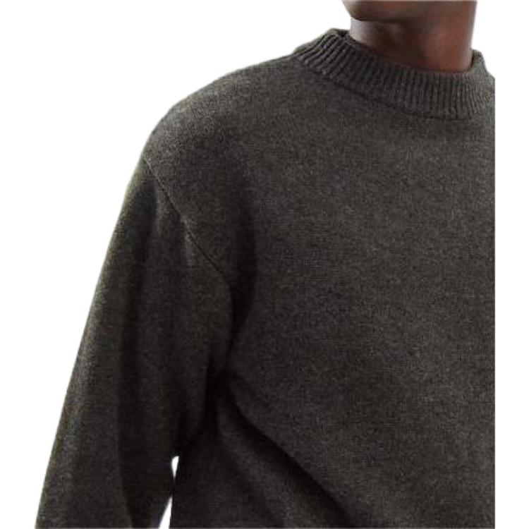 Uniqlo FW23 Серия U Однотонный пуловер с круглым вырезом Вязаный свитер Унисекс свитер Темно-коричневый 461068-38