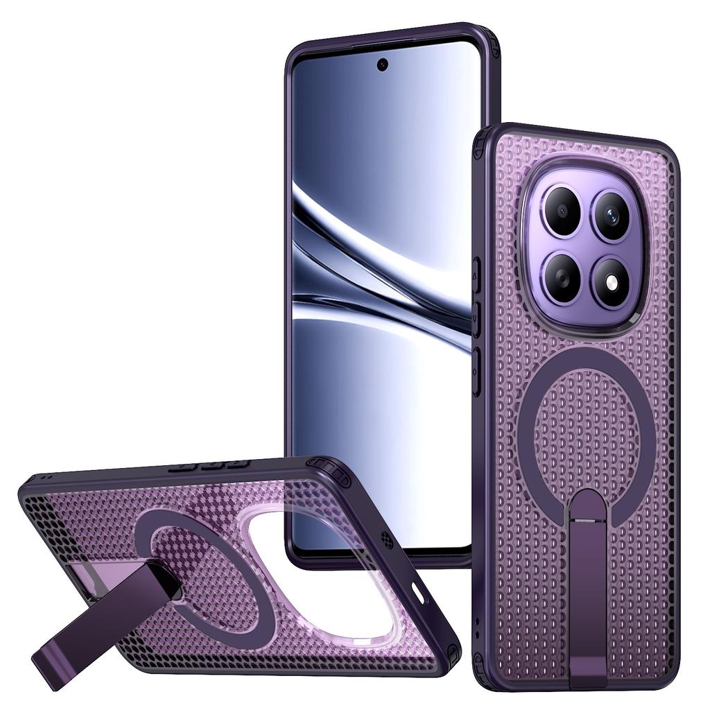 Для Xiaomi Redmi Note 15 5G (Глобальный) / Poco M8 5G Магнитный чехол Подставка Сетка Текстура ТПУ ПК Задняя крышка телефона