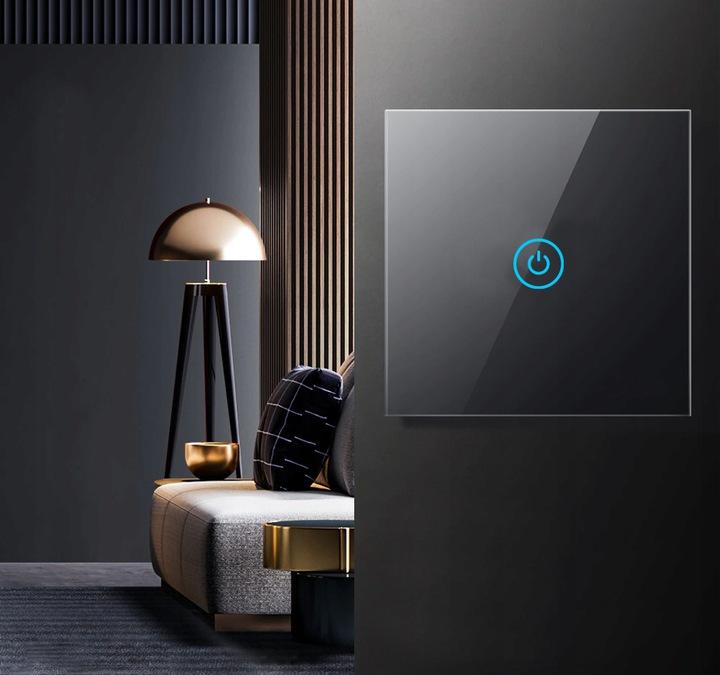 Single black touch light switch