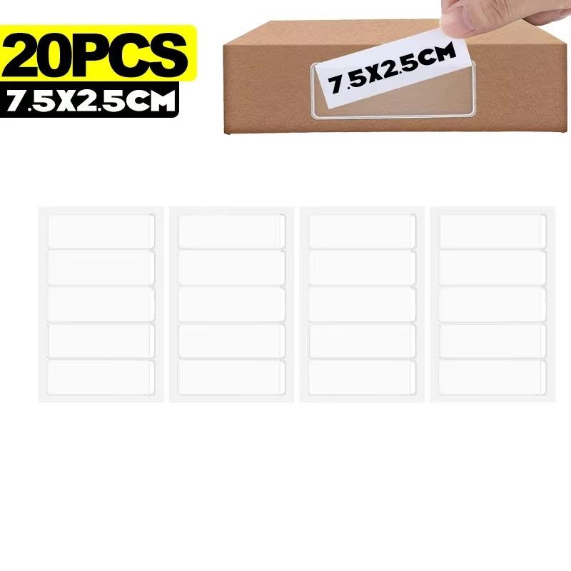 Self-Adhesive Label Holder Clear Card Holders Shelf Tag Label Bag Paper Card Labels Pockets DIY Office Organizing Classify Items
