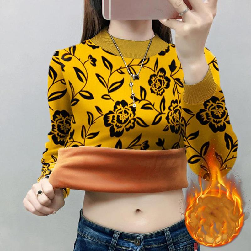 Утепленный зимний флисовый воротник полувысокой высоты, верх с принтом в западном стиле и нижняя рубашка