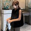 Fur Vest Female Winter Zipper Leisure Cotton Sleeveless Solid Color Top Coat Vest