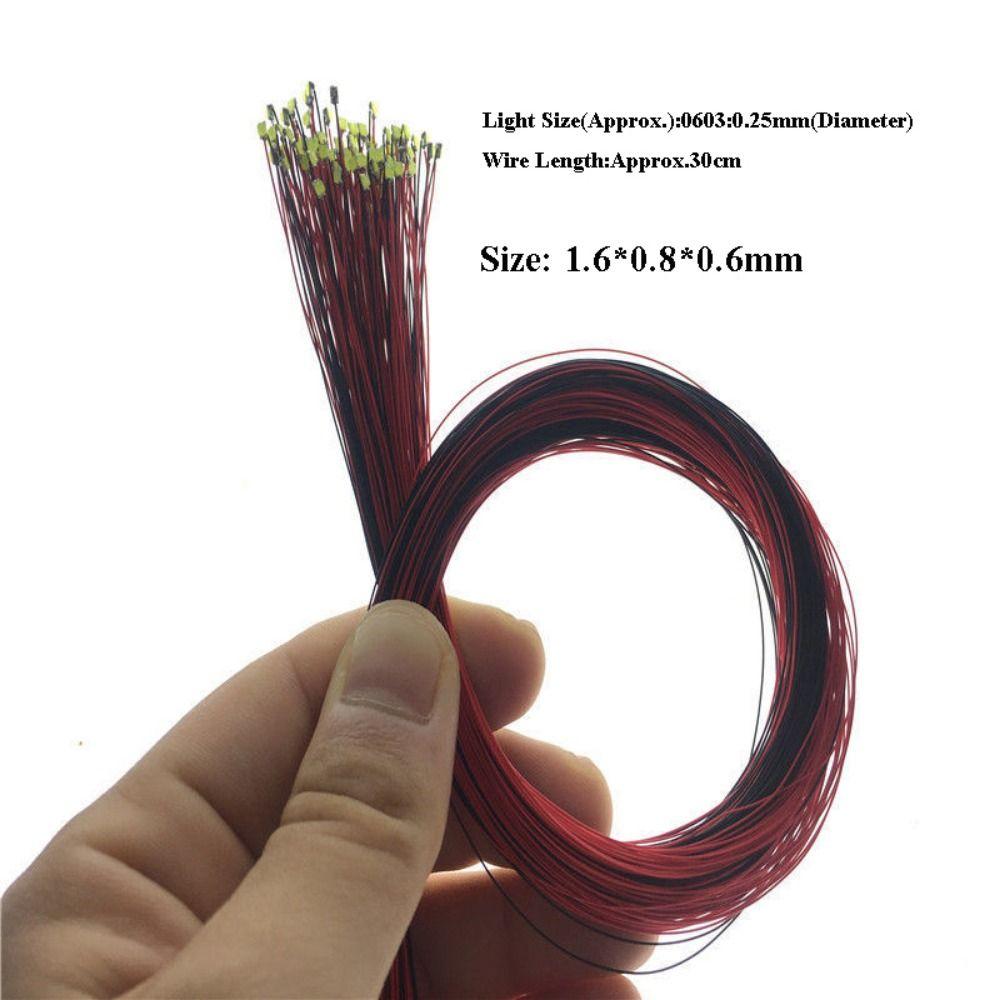 5pcs 0603 Models Car Modification Lights DIY Materials Led SMD Wires Red Black Line  For Model Train
