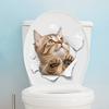 3D Проходная наклейка для кошачьего туалета, съемная, самоклеящаяся, водонепроницаемая, ПВХ, гостиная