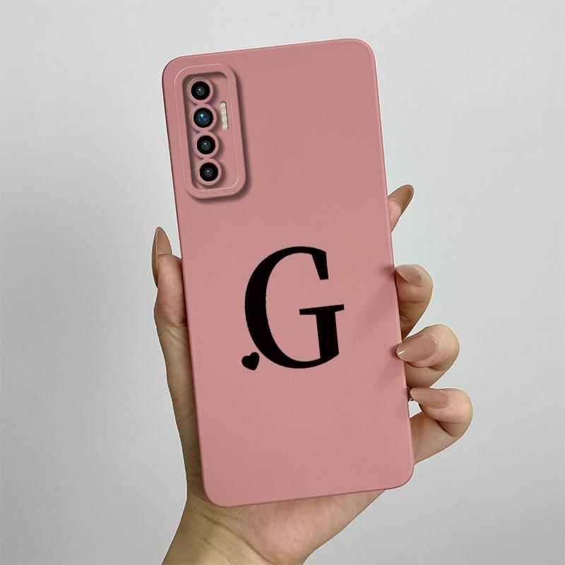 For Tecno Camon 17P 6GB 128GB Case 6.8 Inch Cute Initial Letters Soft Liquid Silicone Shockproof Funda For Tecno Camon 17P Cover