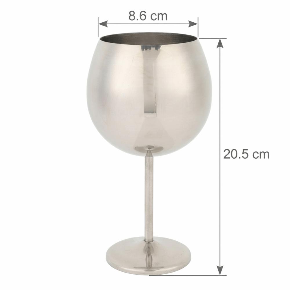 Tall Stem Wine Glass Rustless Steel Metal Cup Easy Hand Wash Wine Cup Holiday