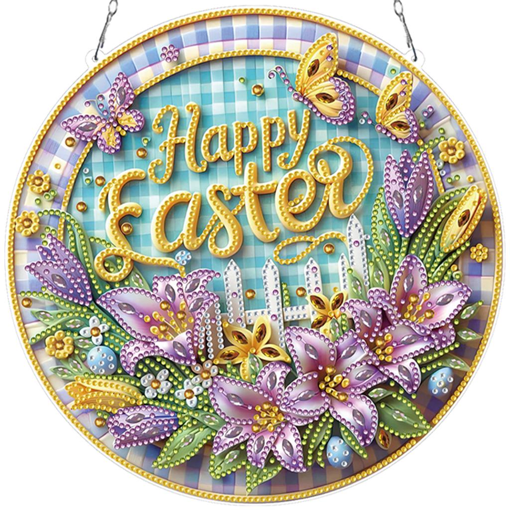 Holiday DIY 2D Flat Acrylic Special Shaped Hanging Diamond Art Kits Double Sided Rhinestone Diamond Art Window Pendants