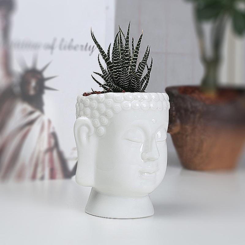 Статуя Будды Цветочный Горшок Сочный Горшок Керамический Кашпо Домашний Декор Крытый Украшения Настольные Украшения Горшок Для Растения Бонсай