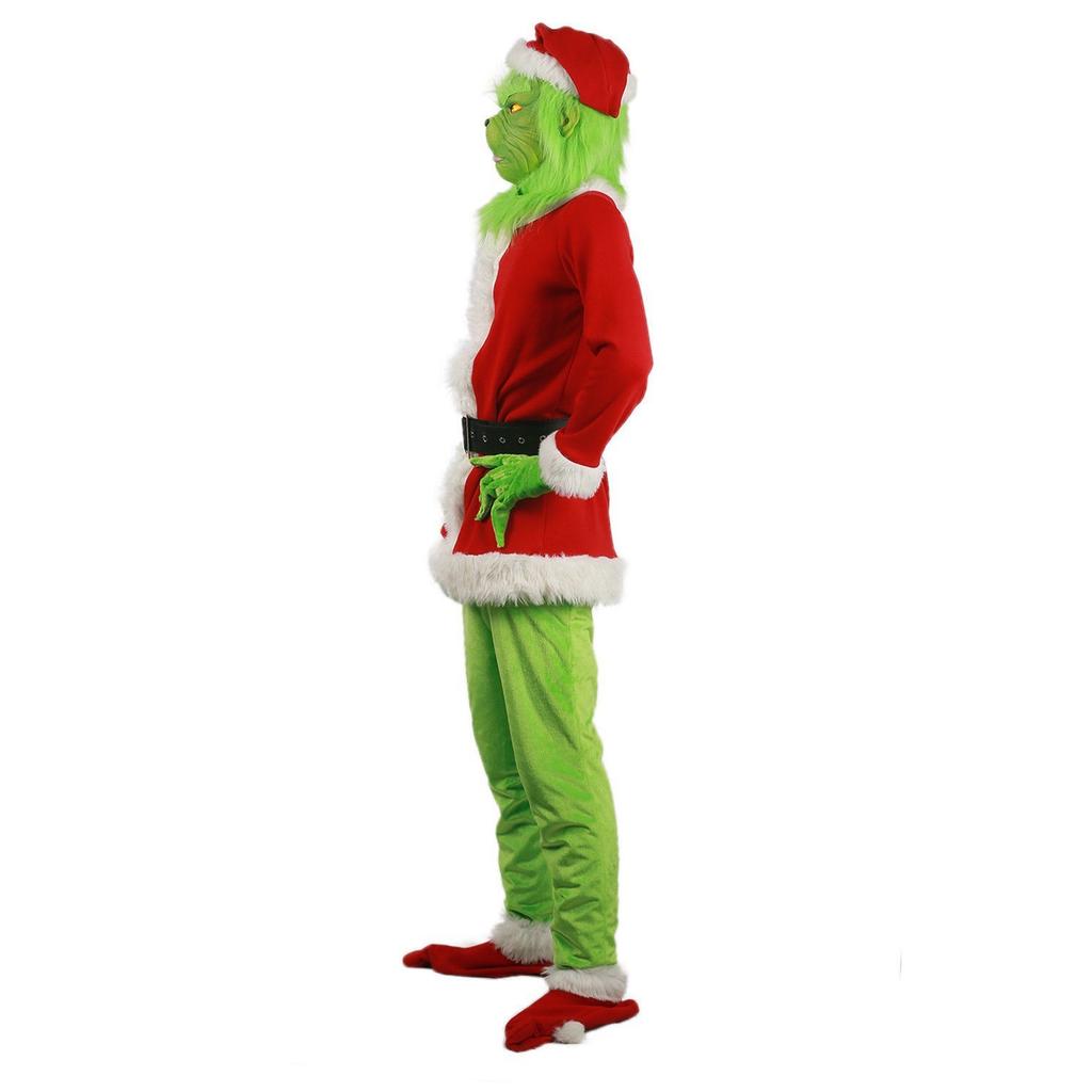 Christmas Green Costumes-Children Furry Christmas Cosplay Costume Santa Outfit Sets
