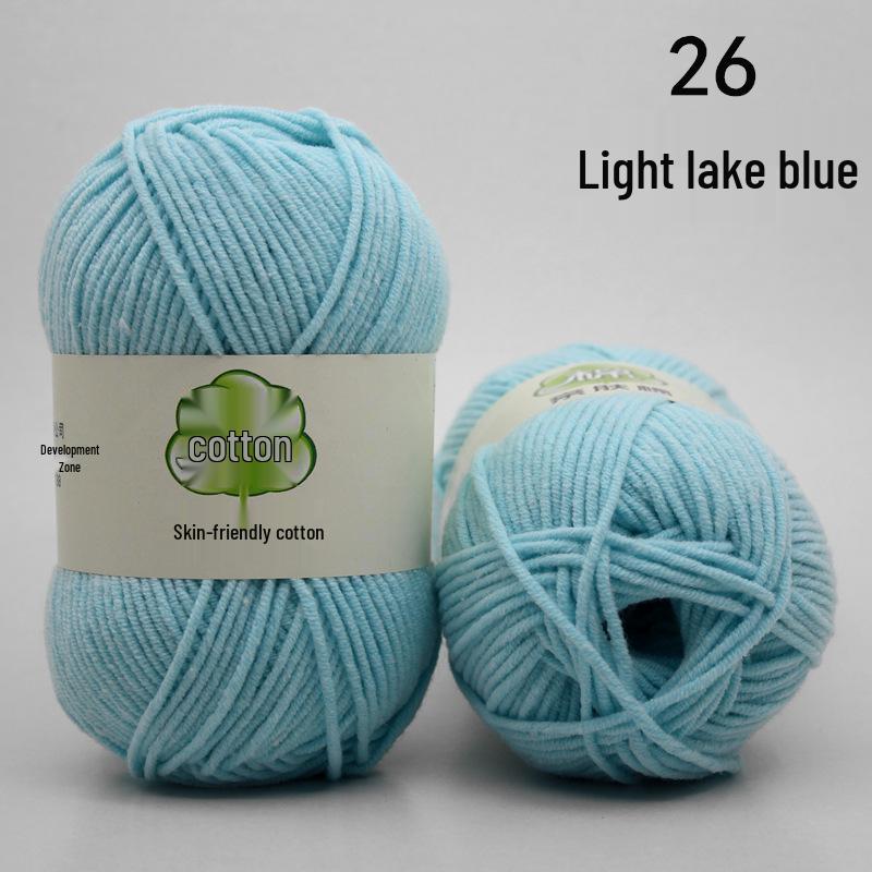 Пряжа из гребенного 5-слойного молочного хлопка для вязания и вязания крючком своими руками - Набор материалов средней толщины для шарфа и пледа