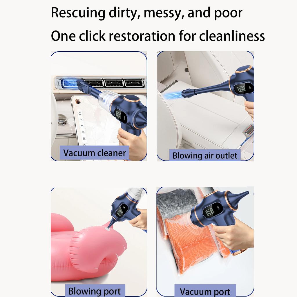 Небольшой бытовой зарядный высокомощный автомобильный ручной всасывающий пылесос двойного назначения с большим всасыванием беспроводной автомобильный пылесос