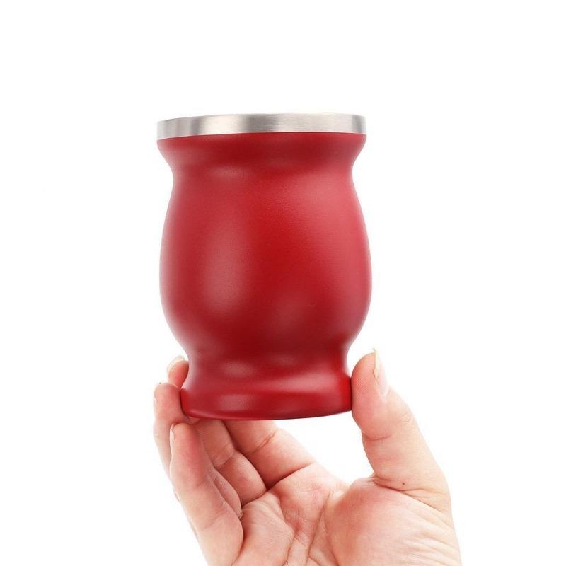 230 мл чашка из нержавеющей стали с двойными стенками, 8 унций, портативная чайная кружка, тыква с бомбочками и щеткой для чистки, 1 шт.