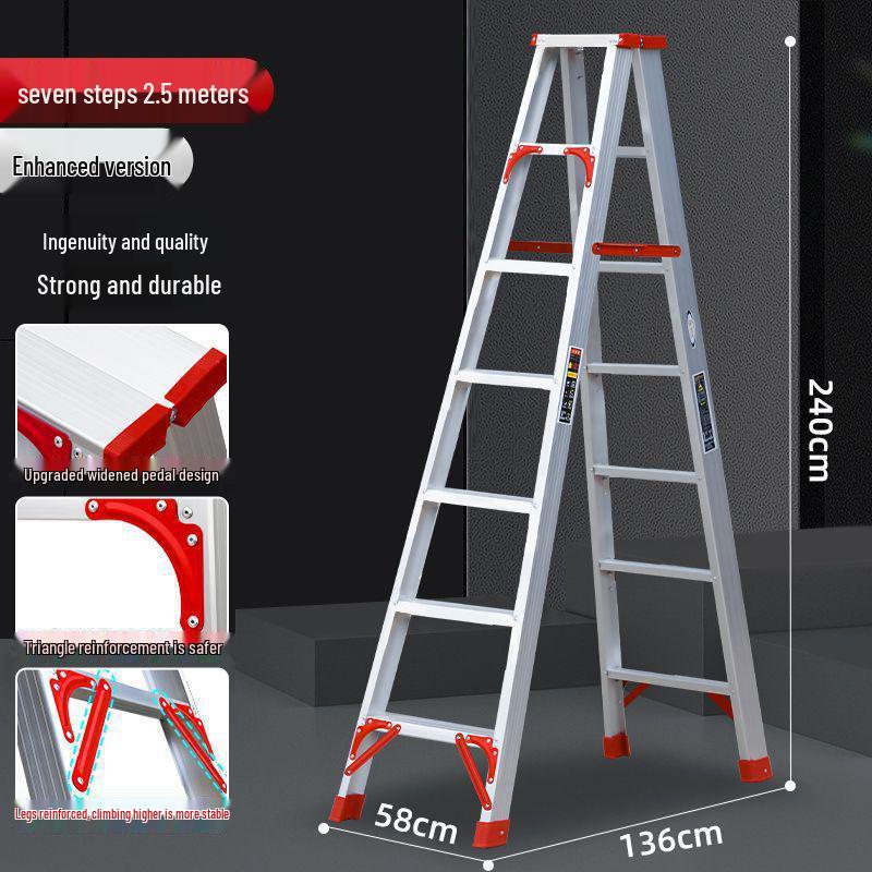 Утолщенная алюминиевая сплавная нескользящая многофункциональная складная стремянка-елочка для дома и сада