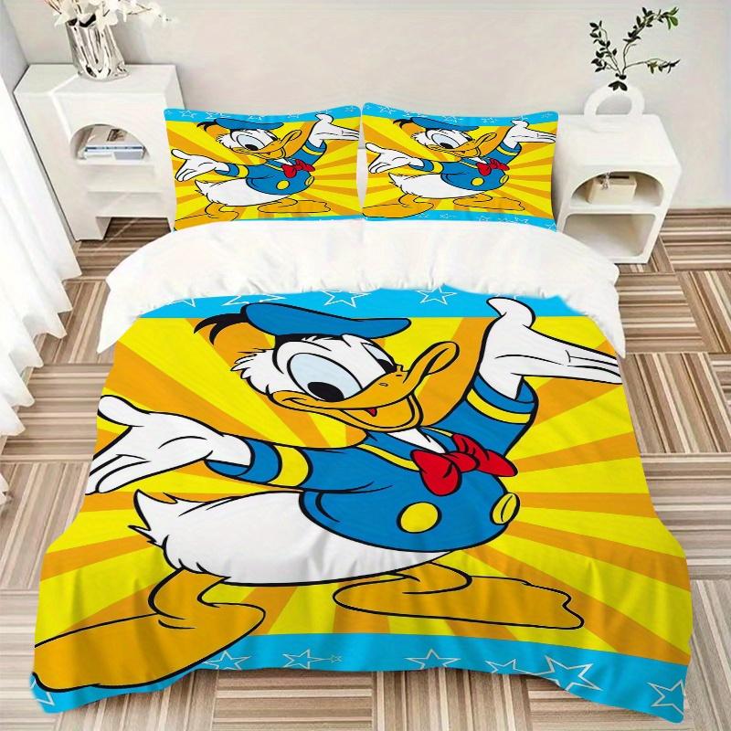 3pcs Disney's Happy Donald Duck Printed Quilt Set Soft and Comfortable Quilt Cover for Bedroom, Guest Room W036