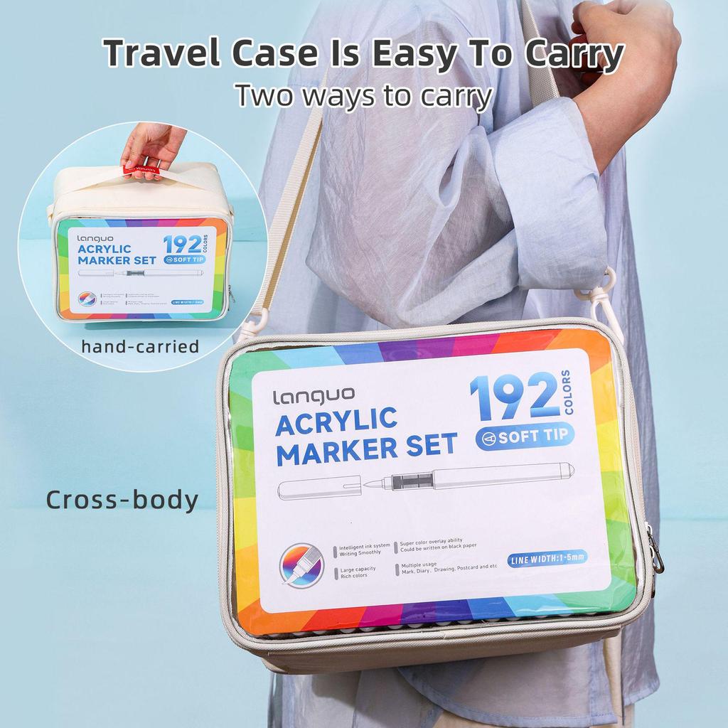 Набор акриловых маркеров Blue Fruit 240 цветов с мягким наконечником для студенческих граффити и рисования