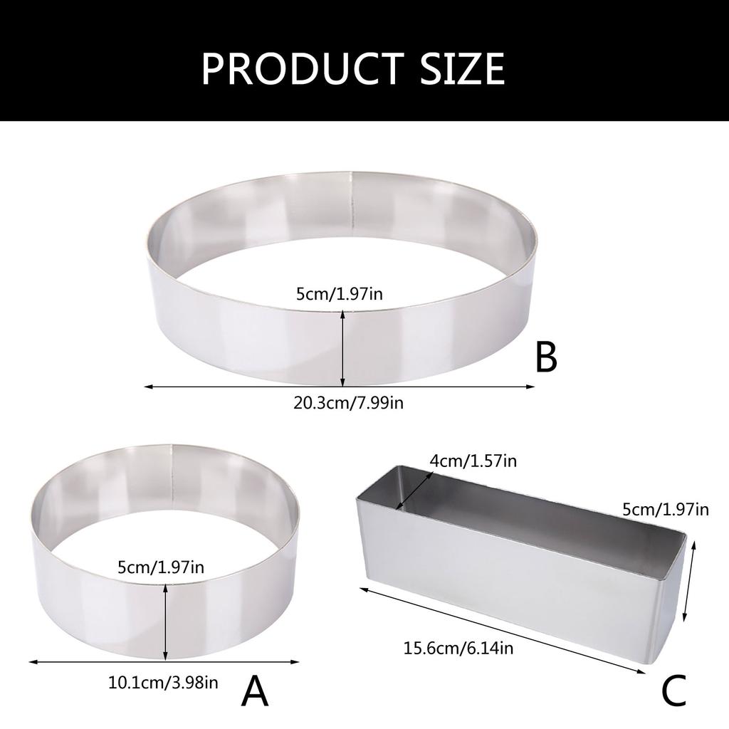 Round Cake Rings Cake Baking Mold Stainless Steels Dessert Rings Pastry Mould Dessert Baking Tool NonStick Mousse Mold