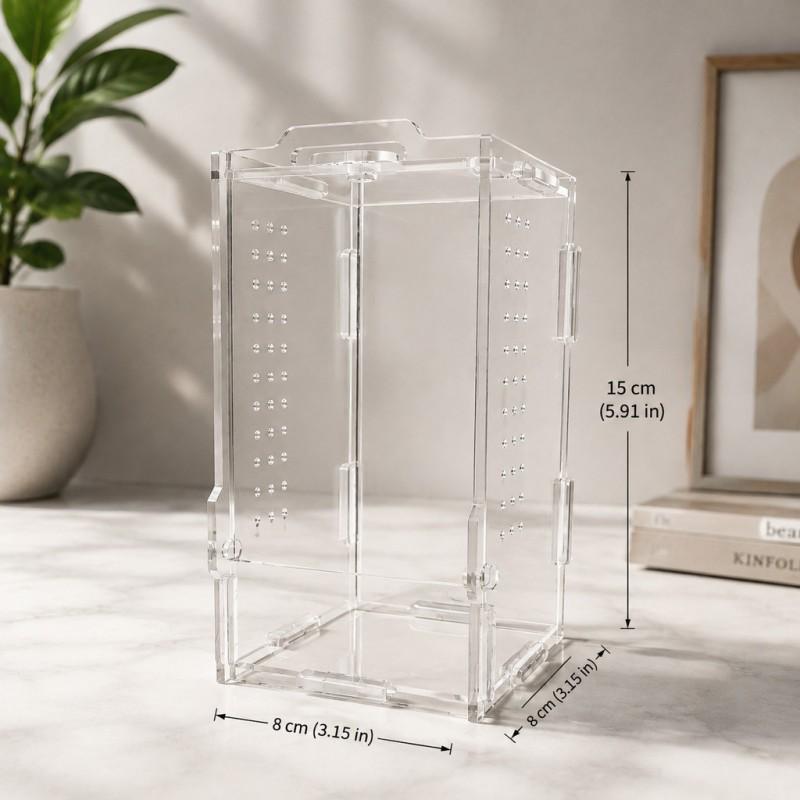 Transparent Acrylic Terrarium Arboreal Reptiles Amphibians Arachnids Modular Habitat Box With Slot Assembly