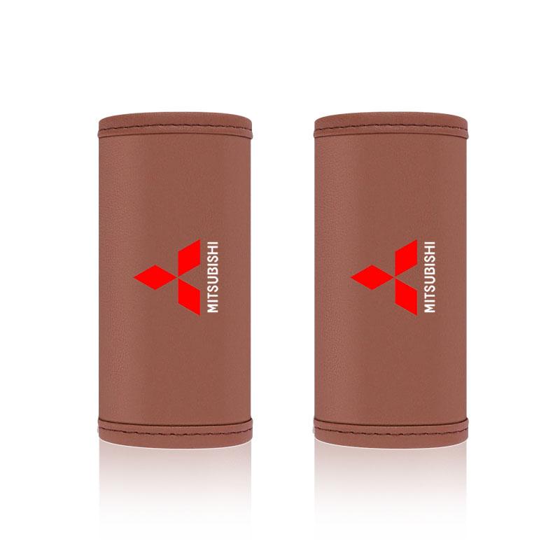 1/2Pcs PU Leather Roof Handle Anti-scratch Protector Case Caps For Mitsubishi ralliart Lancer 9 10 ASX Outlander Pajero L200