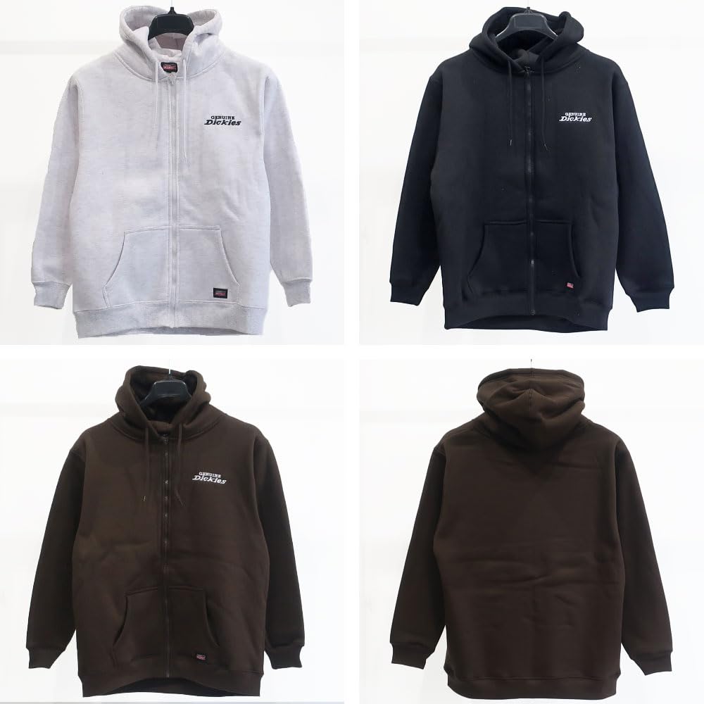 Мужская толстовка с молнией Dickies больших размеров, на флисовой подкладке, с длинным рукавом, размеры 3L, 4L и 5L, 10001760 (JP, Алфавит, 3L, Коричневый)