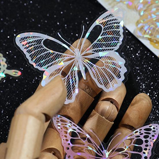 20 шт. полых резных наклеек-бабочек, украшения, 3D-ослепительные зеркальные металлические наклейки-бабочки для скрапбукинга, расходных материалов для журналов
