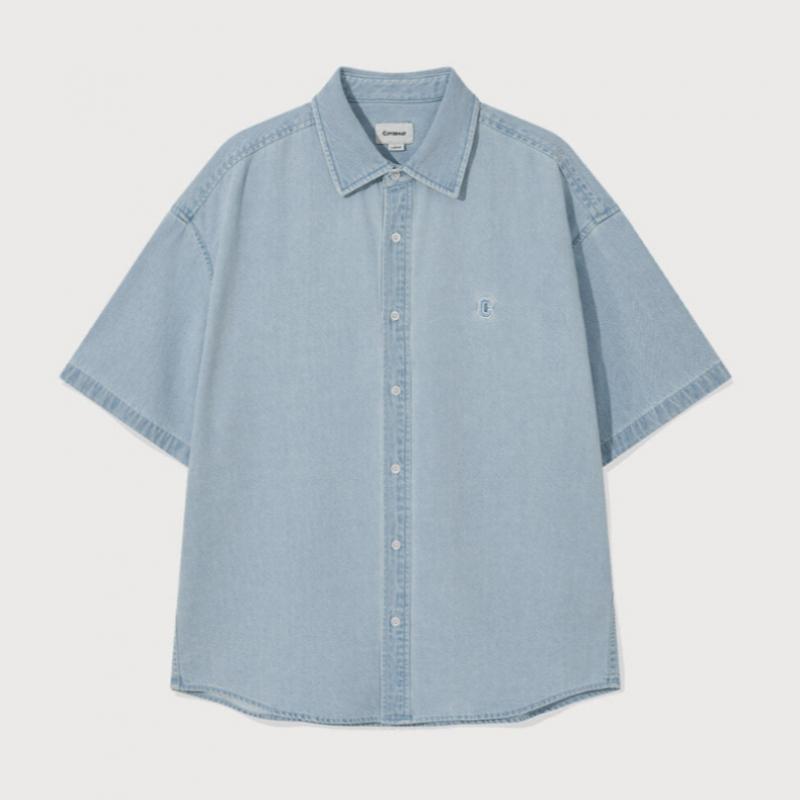 Футболка джинсовая полурубашка Covernot C Logo B1 Co2502ss33 Bk Lb Bl Wh