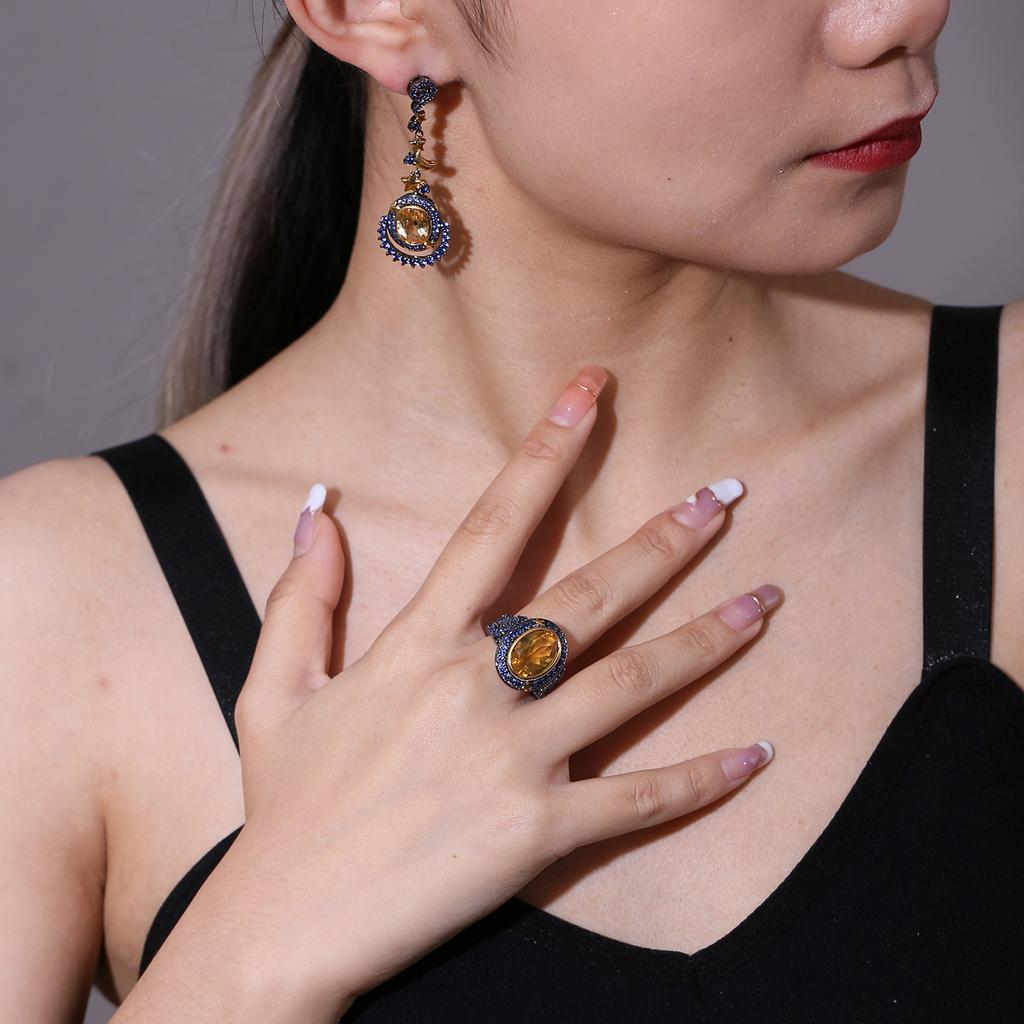 Оригинальные дизайнерские новые серьги в средневековом стиле, серебряные серьги S925 с натуральным цитрином, высококачественные серьги