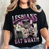Лесбиянки едят что? Футболка Мьюинг Не Мяуканье Футболки Мемы Графическая Футболка с Коротким Рукавом Унисекс Мужская Женская Лето