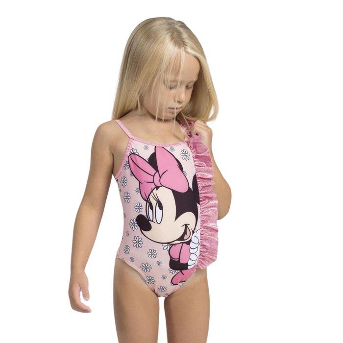 Maillot de bain - Minnie - Enfant - Rose - Tissu doux - Bretelles réglables