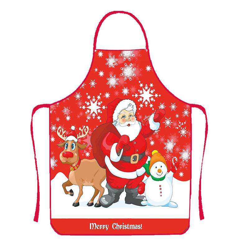 Рождественские Новые Тканевые Принты Снеговик Рождественский Фартук Рождественские Украшения