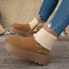 Fashionable Thickened Short Boots Women's Winter Round Top Solid Color New Comer Cotton Shoes Base Rubber Sole Size 35-40