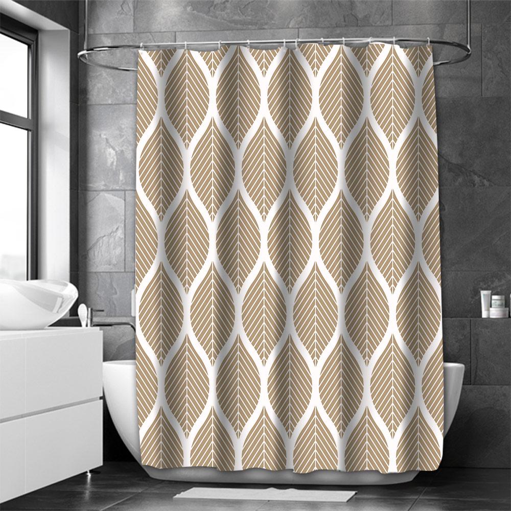 Абстрактная Геометрическая Занавеска для Ванной Комнаты  Ванная Комната Скандинавский зеленый лист  Водонепроницаемая Занавеска для Душа с 12 Крючками Домашний Декор Бесплатная Доставка