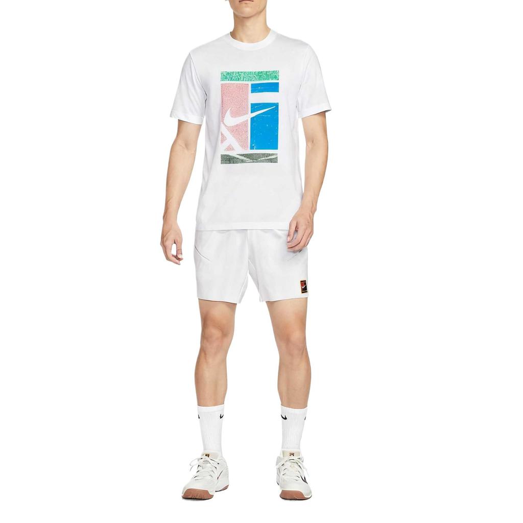 Nike Мужская футболка с коротким рукавом Court Dri-FIT с принтом Белая HV1789-100