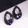 Модные синие серьги-гвоздики со стразами, подвески, ювелирные изделия, натуральные капли воды, австралийский кристалл