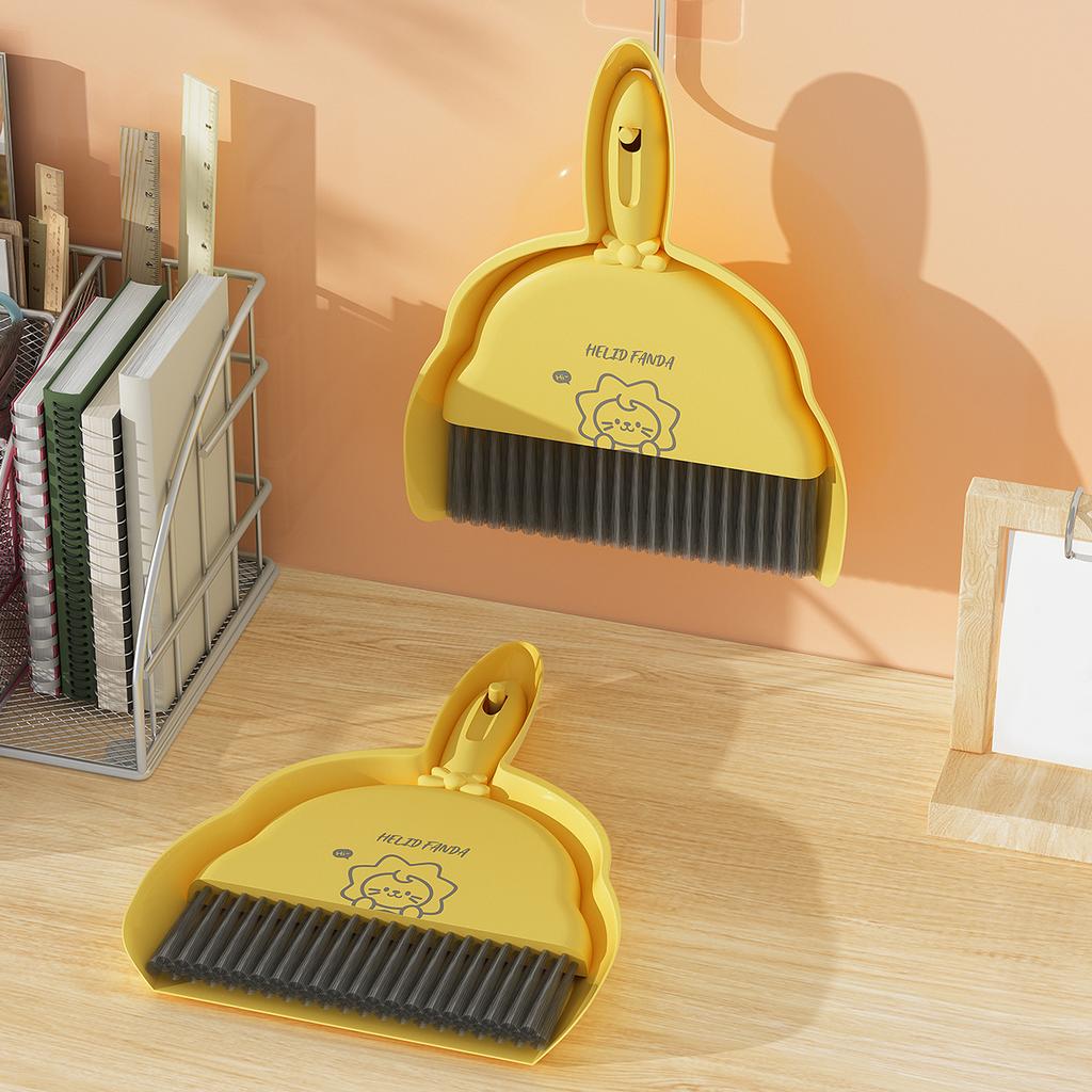 1 Набор Мини Милый Набор Веник и Совок Бытовой Ручной Подметальная Щетка с Совком для Мусора Инструменты для Уборки Стола