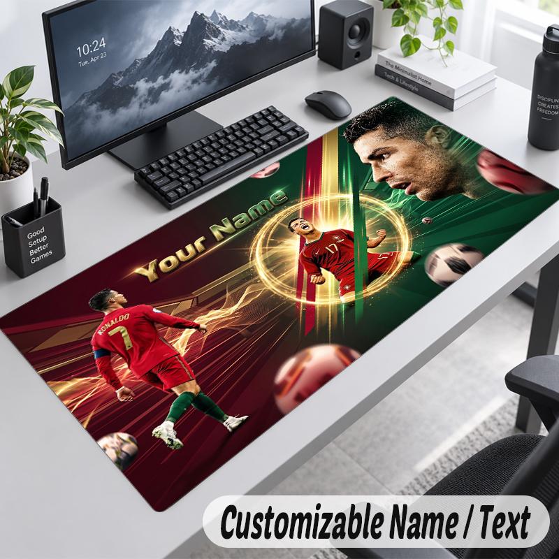 Custom Name Text Mouse Pad Cristiano Ronaldo Personalized Desk Pad For Work And Gaming