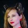 Gothic Halloween Devil Headband Artificial Goat Horn Hair Hoop Black Demon Horn Headwear  Adults